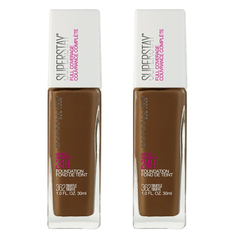 Pack of 2 Maybelline New York Superstay Full Coverage 24HR Liquid Foundation, Truffle 362