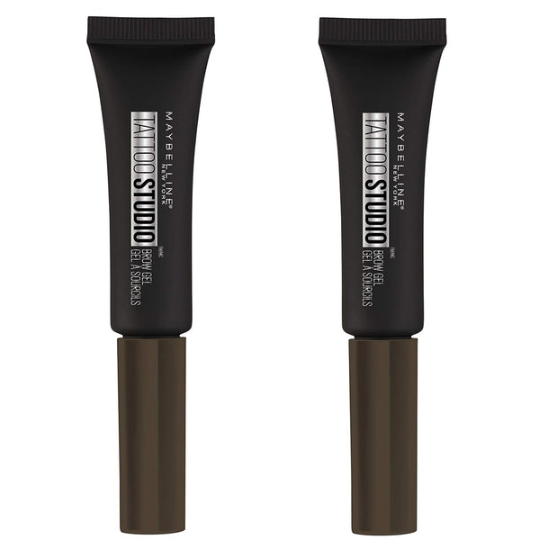 Pack of 2 Maybelline New York Tattoo Studio Waterproof Brow Gel, Deep Brown 260