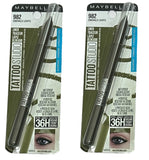 Pack of 2 Maybelline New York Tattoo Studio Waterproof Liner Sharpenable Gel Pencil Liner, Emerald Lights 982