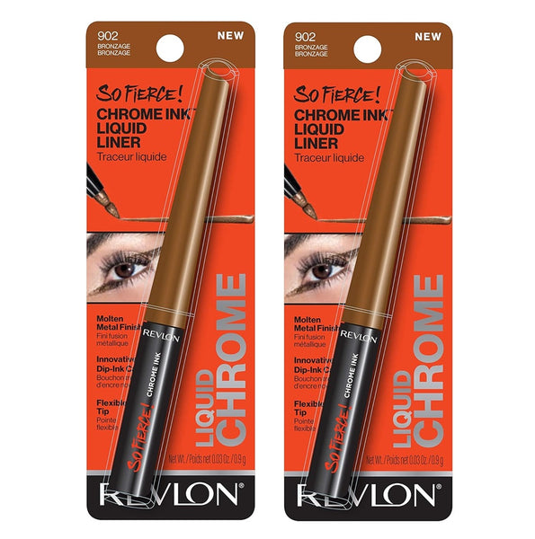 Pack of 2 Revlon So Fierce! Chrome Ink Liquid Liner, Bronzage 902