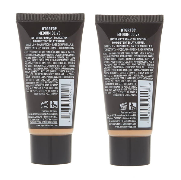 Pack of 2 NYX Olive – to Naturally On Beauty Radiant Foundation, Born Sale Medium Glow