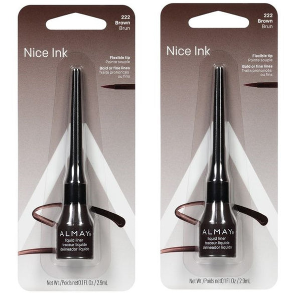 Pack of 2 Almay Nice Ink Liquid Eyeliner, Brown 222