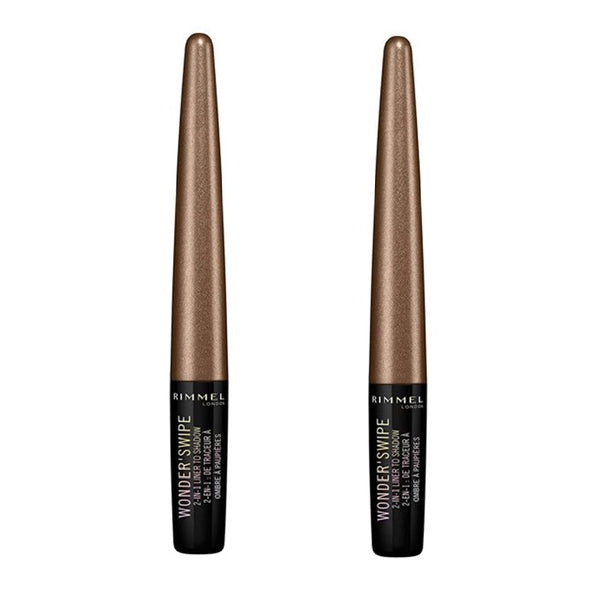 Pack of 2 Rimmel London Wonder Swipe 2-in-1 Liner to Shadow, Locked N' Loaded # 015