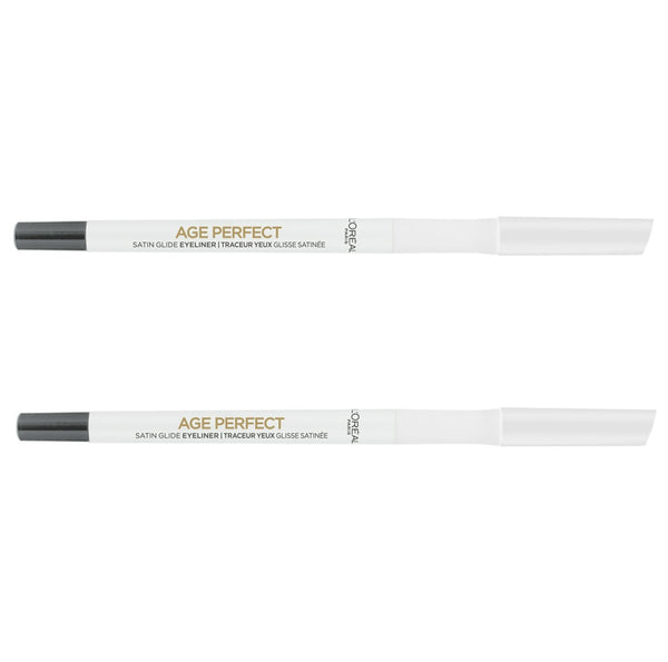 Pack of 2 L'Oreal Paris Age Perfect Satin Glide Eyeliner, Charcoal 104