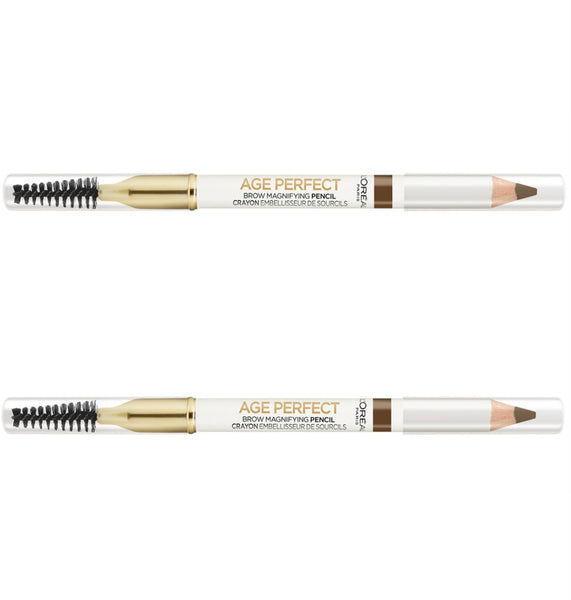 Pack of 2 L'Oreal Paris Age Perfect Magnifying Brow Pencil , Soft Brown 202