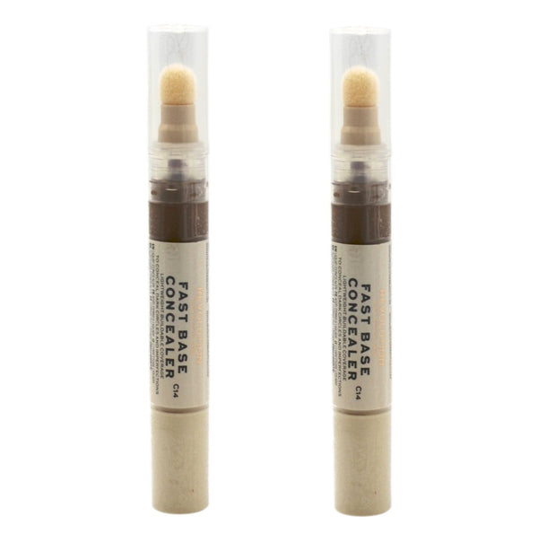 Pack of 2 Revolution Fast Base Lightweight Buildable Coverage Concealer, C14