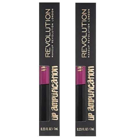 Pack of 2 Makeup Revolution Beauty Lip Amplification, High Voltage