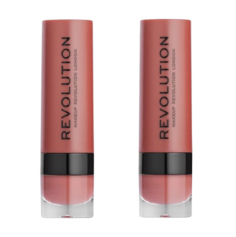 Pack of 2 Makeup Revolution Beauty Matte Lipstick, Heart Race 113