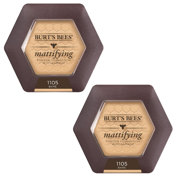 Pack of 2 Burt's Bees Mattifying Powder Foundation, Bare 1105