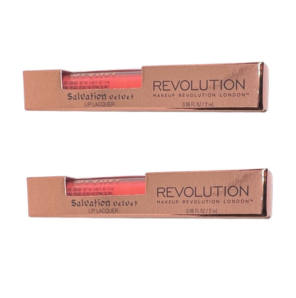 Pack of 2 Makeup Revolution Beauty Salvation Velvet Lip Lacquer, The One For All