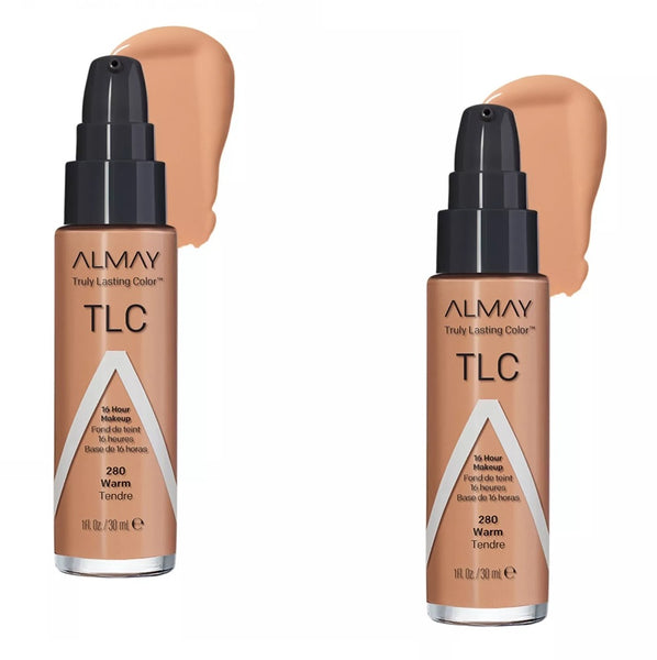 Pack of 2 Almay TLC Truly Lasting Color 16 HR Makeup, Warm 280