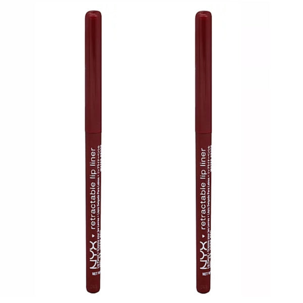 Pack of 2 NYX Professional Makeup Retractable Mechanical Lip Liner, Dark Red MPL12