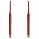 Pack of 2 NYX Professional Makeup Retractable Mechanical Lip Liner, Dark Red MPL12