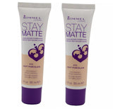 Pack of 2 Rimmel London Stay Matte Liquid Mousse Foundation, Light Porcelain 010