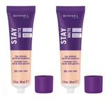 Pack of 2 Rimmel London Stay Matte Full Coverage Mattifying Foundation, Light Ivory 091