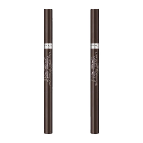 Pack of 2 Rimmel Brow This Way Fill & Sculpt Eyebrow Definer, Dark Brown 003