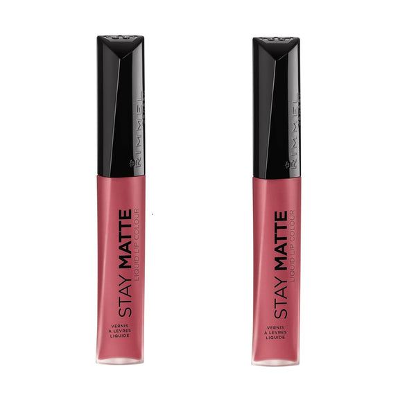 Pack of 2 Rimmel Stay Matte Liquid Lip Colour, Pink Bliss 100