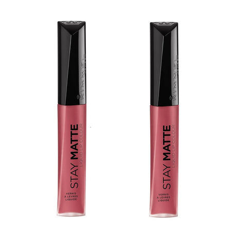 Pack of 2 Rimmel Stay Matte Liquid Lip Colour, Pink Bliss 100