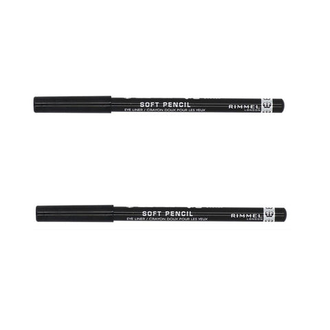 Pack of 2 Rimmel Soft Pencil Eye Liner, Jet Black 061