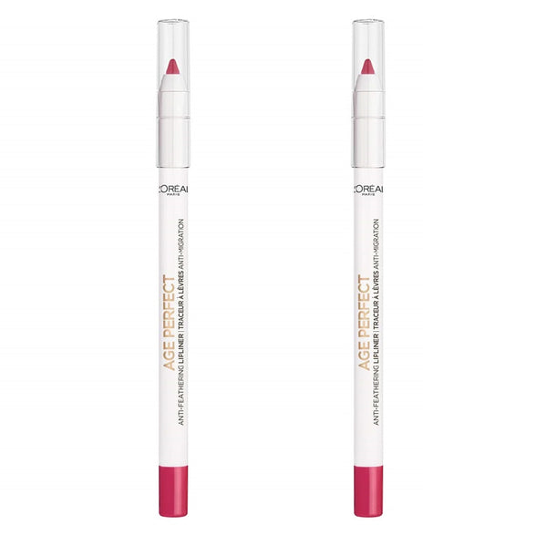 Pack of 2 L'Oreal Paris Age Perfect Anti-Feathering Lip Liner, Splendid Plum 40