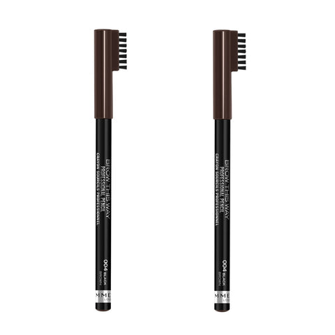 Pack of 2 Rimmel London Professional Eyebrow Pencil, Black Brown 004