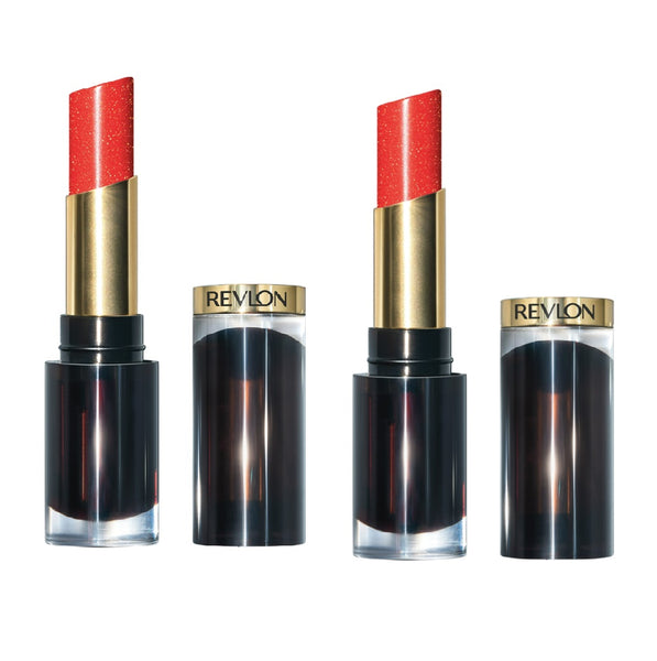 Pack of 2 Revlon Super Lustrous Glass Shine Lipstick, Glaring Red 023