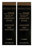Pack of 2 Makeup Revolution Beauty The One Sculpt Contour Stick, Contour and Perfect
