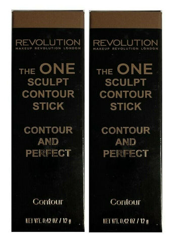 Pack of 2 Makeup Revolution Beauty The One Sculpt Contour Stick, Contour and Perfect