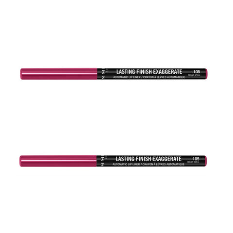 Pack of 2 Rimmel Lasting Finish Exaggerate Automatic Lip Liner, Mauve Spell 105