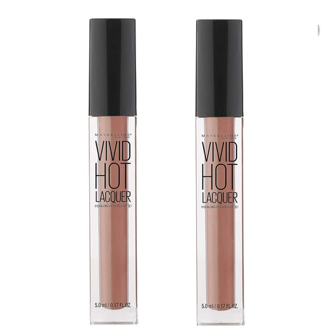 Pack of 2 Maybelline New York Color Sensational Vivid Hot Lacquer Lip Gloss, Unreal 64