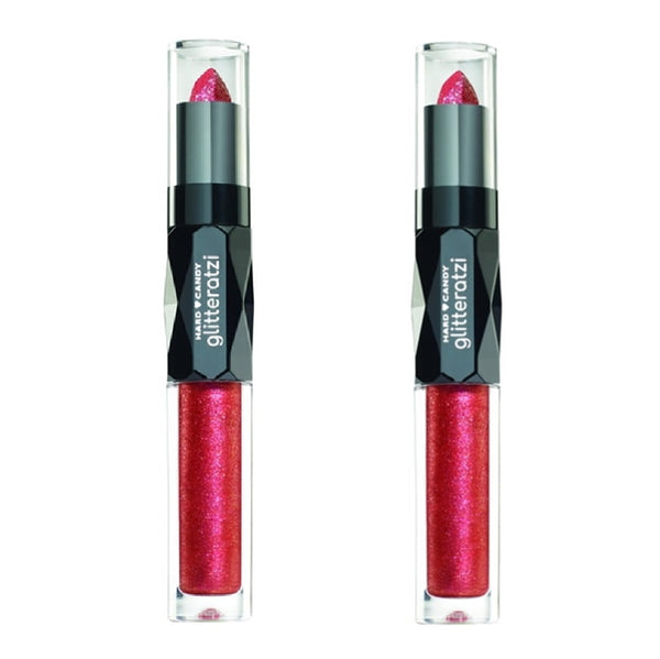 Pack of 2 Hard Candy Glitteratzi Crystal Lip Duo,  Crushed Crimson 1694