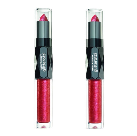 Pack of 2 Hard Candy Glitteratzi Crystal Lip Duo,  Crushed Crimson 1694