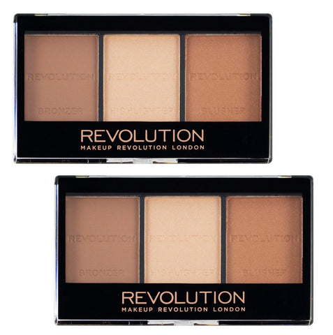 Pack of 2 Makeup Revolution Beauty Ultra Contour Kit, Light Medium C04