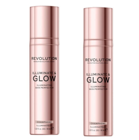 Pack of 2 Makeup Revolution Beauty Illuminate & Glow Skin Perfector, Bronze