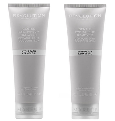 Pack of 2 Makeup Revolution Skincare Gentle Eye Make Up Remover with Peach Kernel Oil