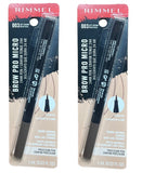 Pack of 2 Rimmel Brow Micro Pro 24HR Precision Stroke Pen, Soft Brown 003