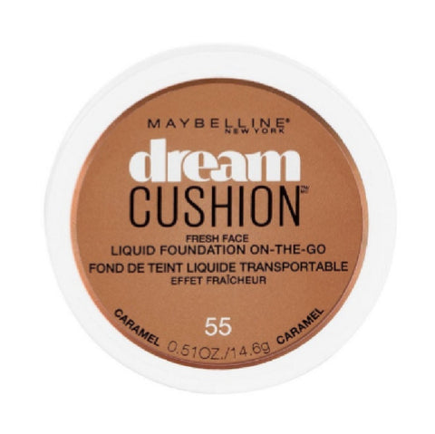 Maybelline New York Dream Cushion Fresh Face Liquid Foundation, Caramel 55