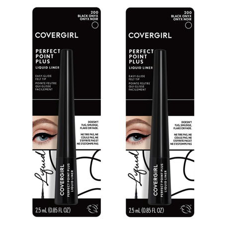 Pack of 2 CoverGirl Perfect Point Plus Liquid Liner, Black Onyx 200