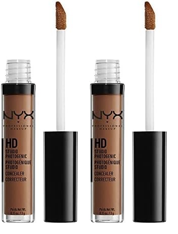 Pack of 2 NYX Professional Makeup HD Studio Photogenic Liquid Concealer, Deep Rich CW08.6