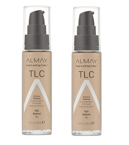 Pack of 2 Almay TLC Truly Lasting Color 16 HR Makeup, Naked 160