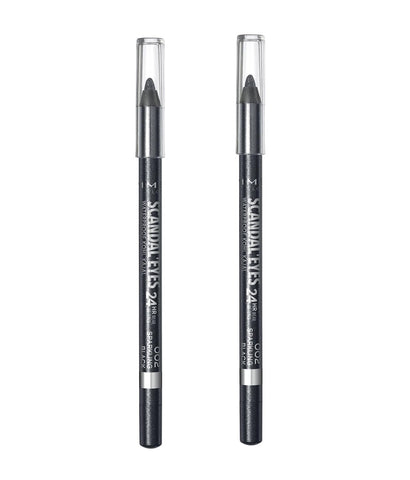 Pack of 2  Rimmel ScandalEyes 24 HR Wear Waterproof Gel Pencil, Sparkling Black 002