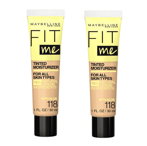 Pack of 2 Maybelline New York Fit Me Tinted Moisturizer, 118