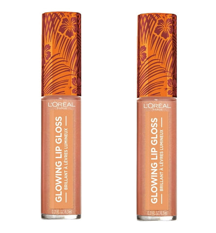 Pack of 2 L'Oreal Paris Summer Belle Glowing Lip Gloss, Shell We Dance 04