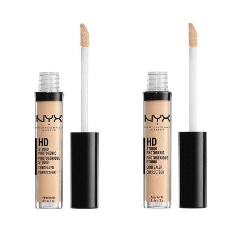 Pack of 2 NYX Professional Makeup HD Studio Photogenic Liquid Concealer, Nude Beige CW03.5