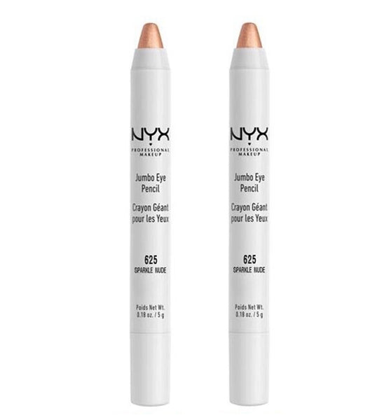 Pack of 2 NYX Jumbo Eye Pencil Cream Eye Crayon, Sparkle Nude 625