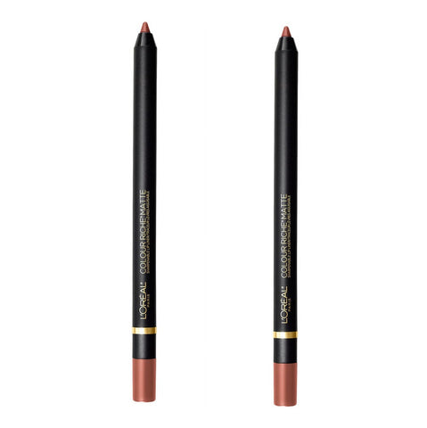 Pack of 2 L'Oreal Paris Colour Riche Matte Sharpenable Lip Liner, Matte-Stermind 112