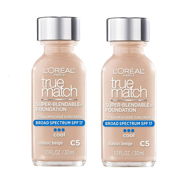 Pack of 2 L'Oreal Paris Makeup True Match Super-Blendable Liquid Foundation, Classic Beige C5