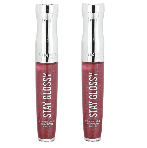 Pack of 2 Rimmel London Stay Glossy 6HR Lip Gloss, Captivate Me 340