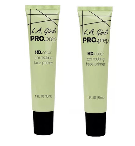 Pack of 2 L.A. Girl Pro Prep HD Color Correcting Face Primer, Green GFP912