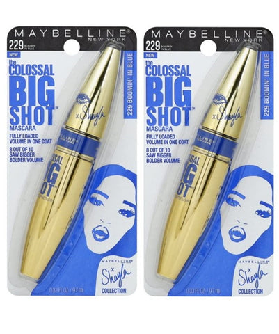 Pack of 2 Maybelline the Colossal Big Shot Mascara, Boomin' In Blue 229